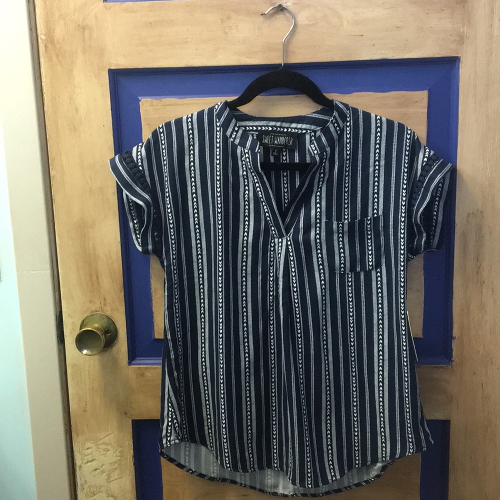 Blue and white designed tunic